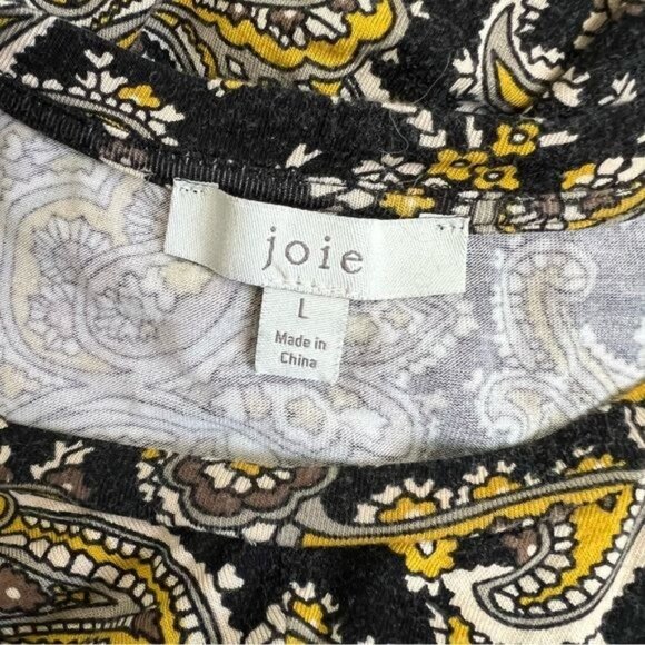 JOIE Aja Long-sleeve Paisley Midi Dress In Golden Hour - L - Picture 7 of 8